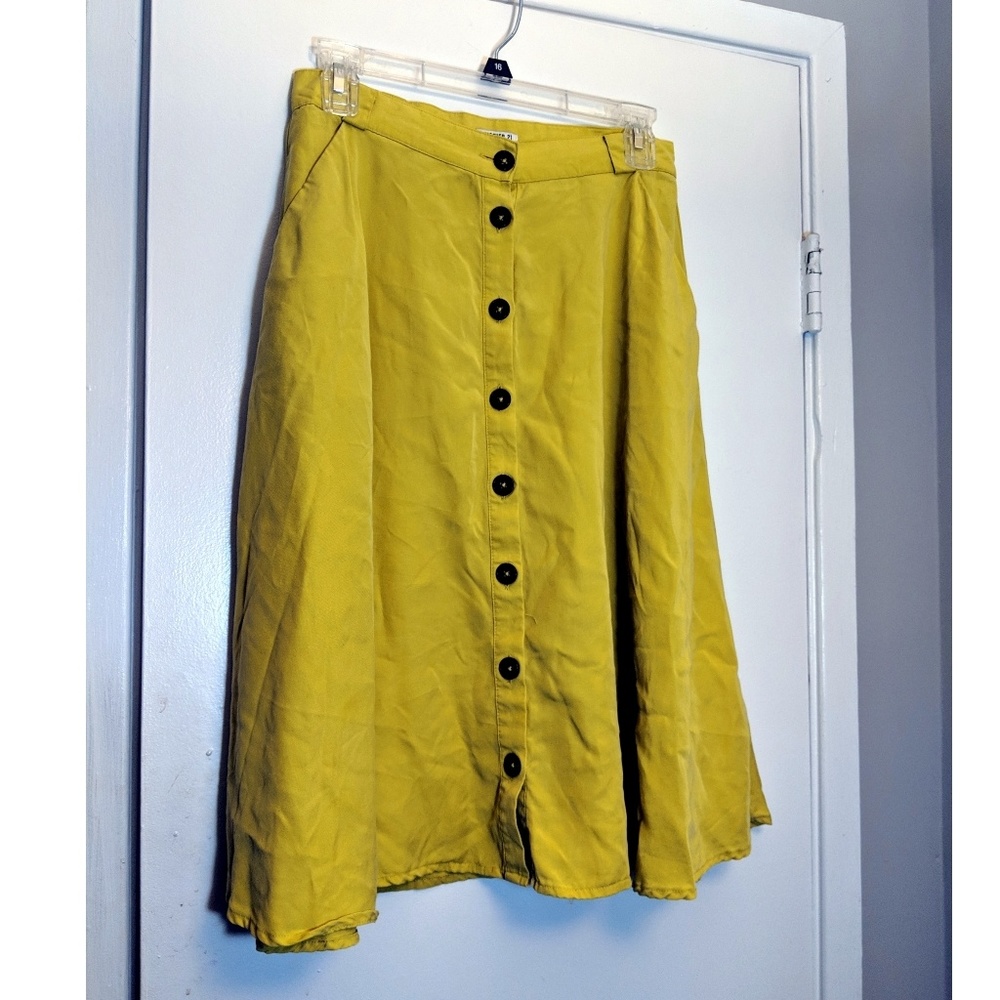 Mustard Yellow Midi Skirt
